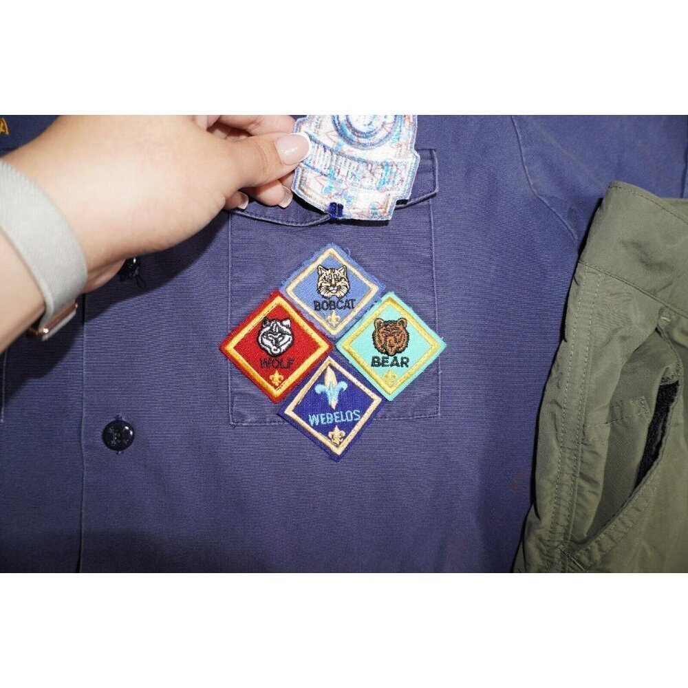 Vintage Youth Boy Scouts of America BSA Uniform Set Shirt w Patches Shorts Large - Picture 9 of 16